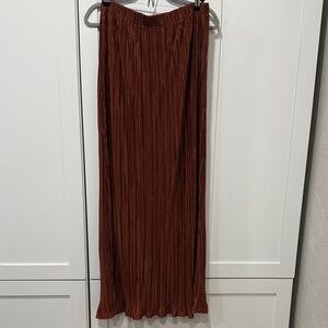 Lulu's Rust Pleated Maxi Skirt